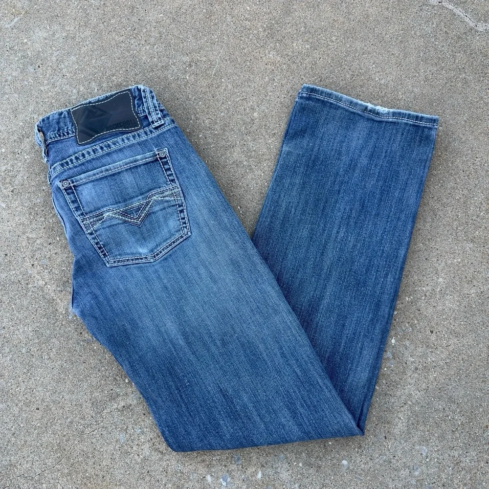 Rock & Roll Pistol Straight Regular Jeans Men's 30x34 Thick Stitch Cowboy Denim